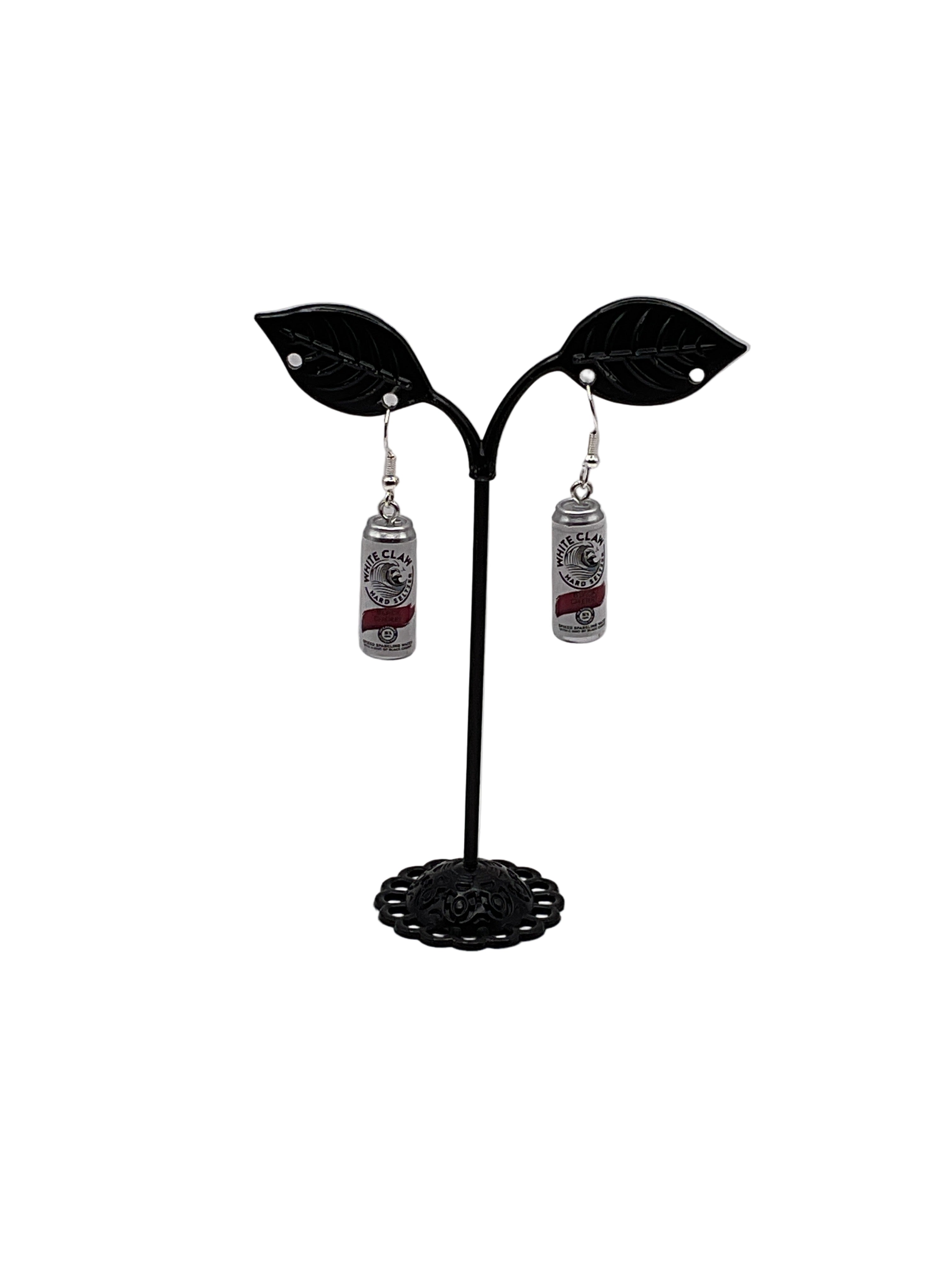 Black Cherry White Claw Earrings