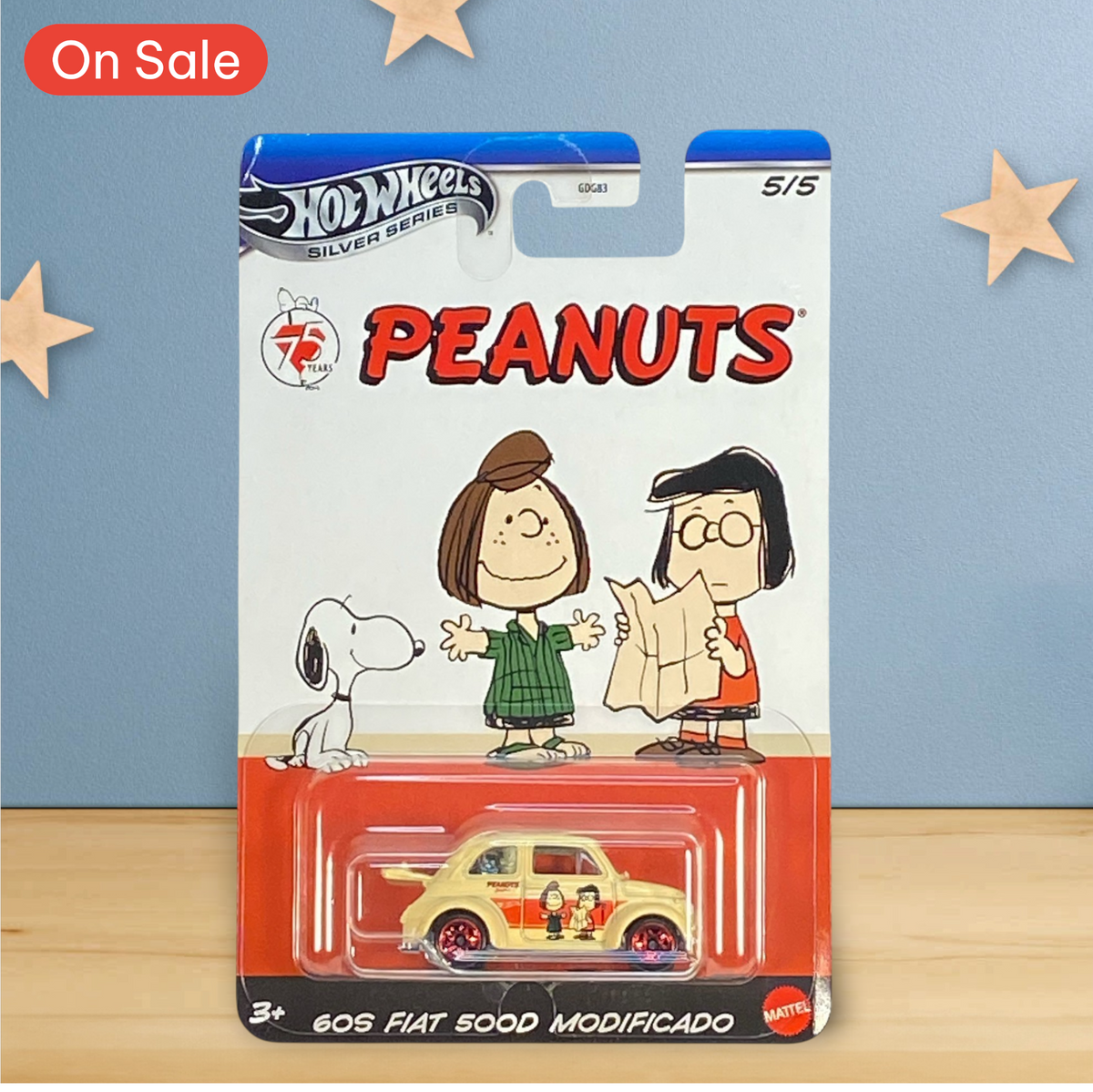 Hot Wheels 60's Fiat 500D Modificado - Silver Series Peanuts 75 Years 5/5