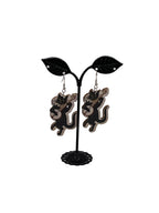 Wooden cat earrings