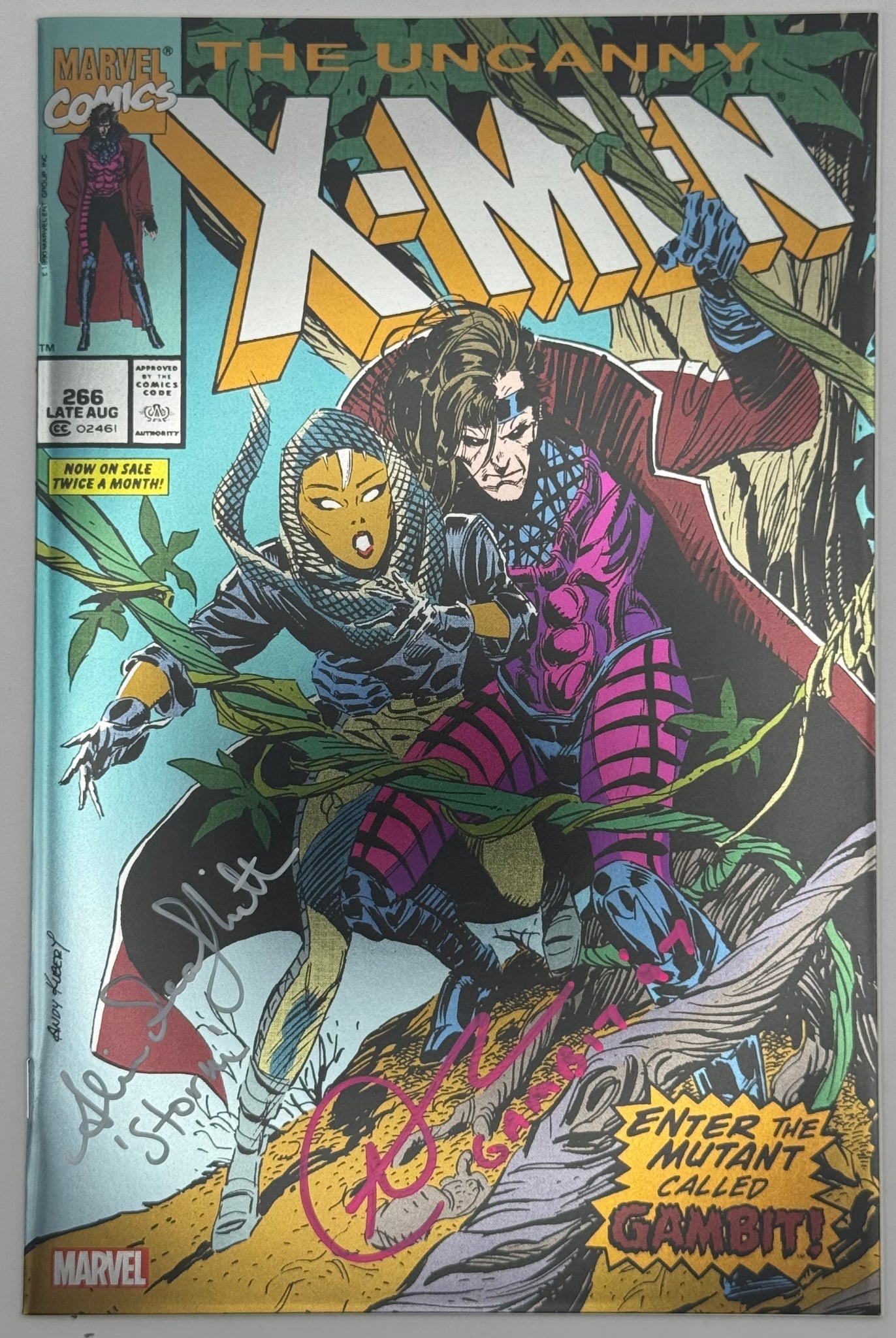 [Double Signed by Alison Sealy-Smith | Aj LoCasio] [Foil] Uncanny X-Men #266 Unknown Comics Exclusive Facsimile Edition Var [IN STOCK] - Collectors World Toys Main image