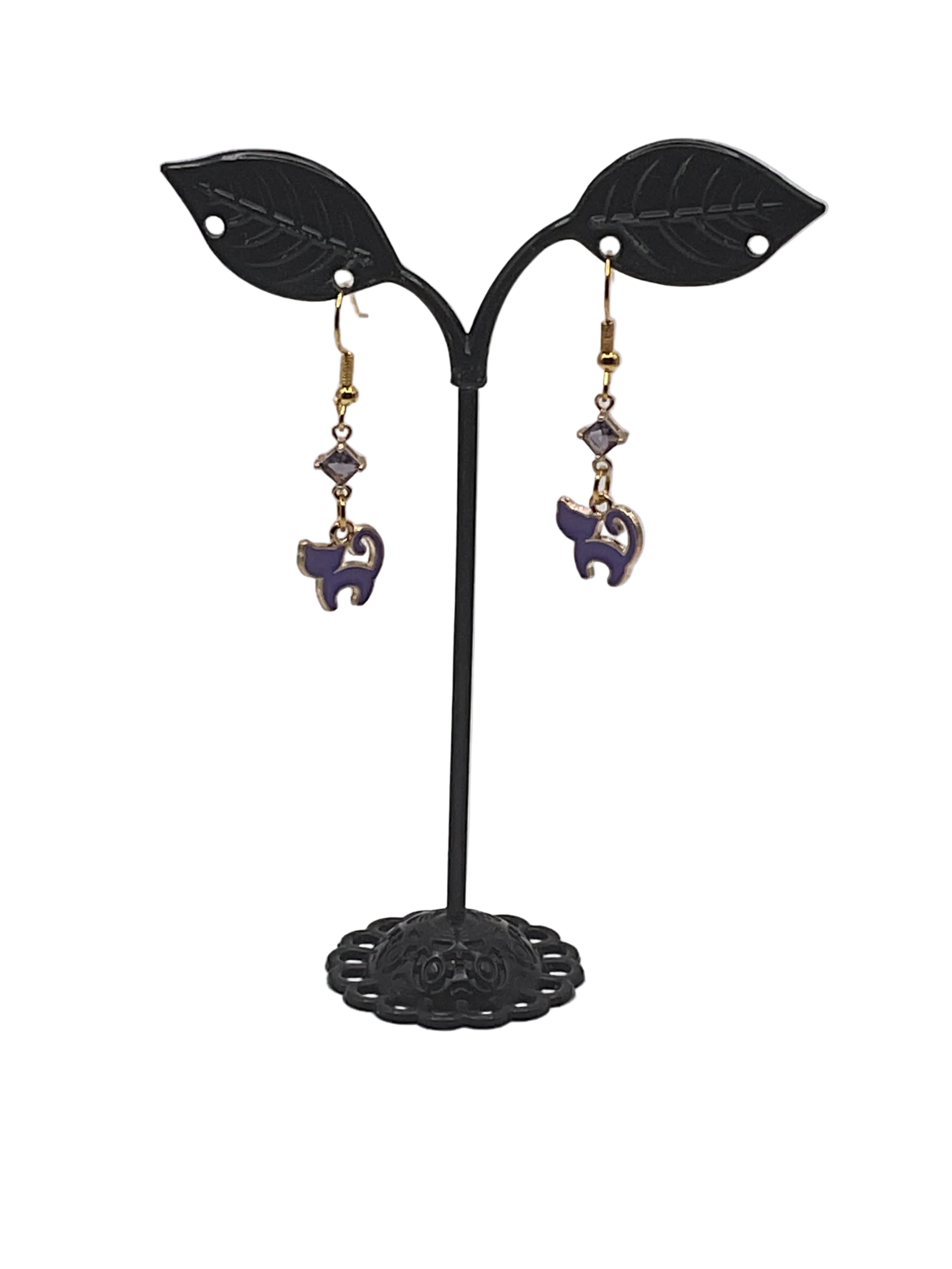 Kitties,Crosses and Crystal Earrings