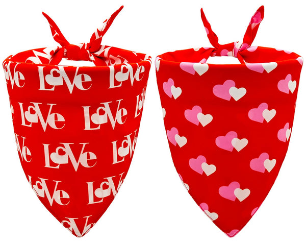 2PCS Christmas Dog Bandanas – Red and Green Plaid with Tassels
