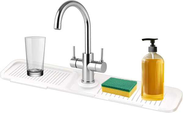 Silicone Faucet Mat for Kitchen Sink Splash Guard and Draining Mat