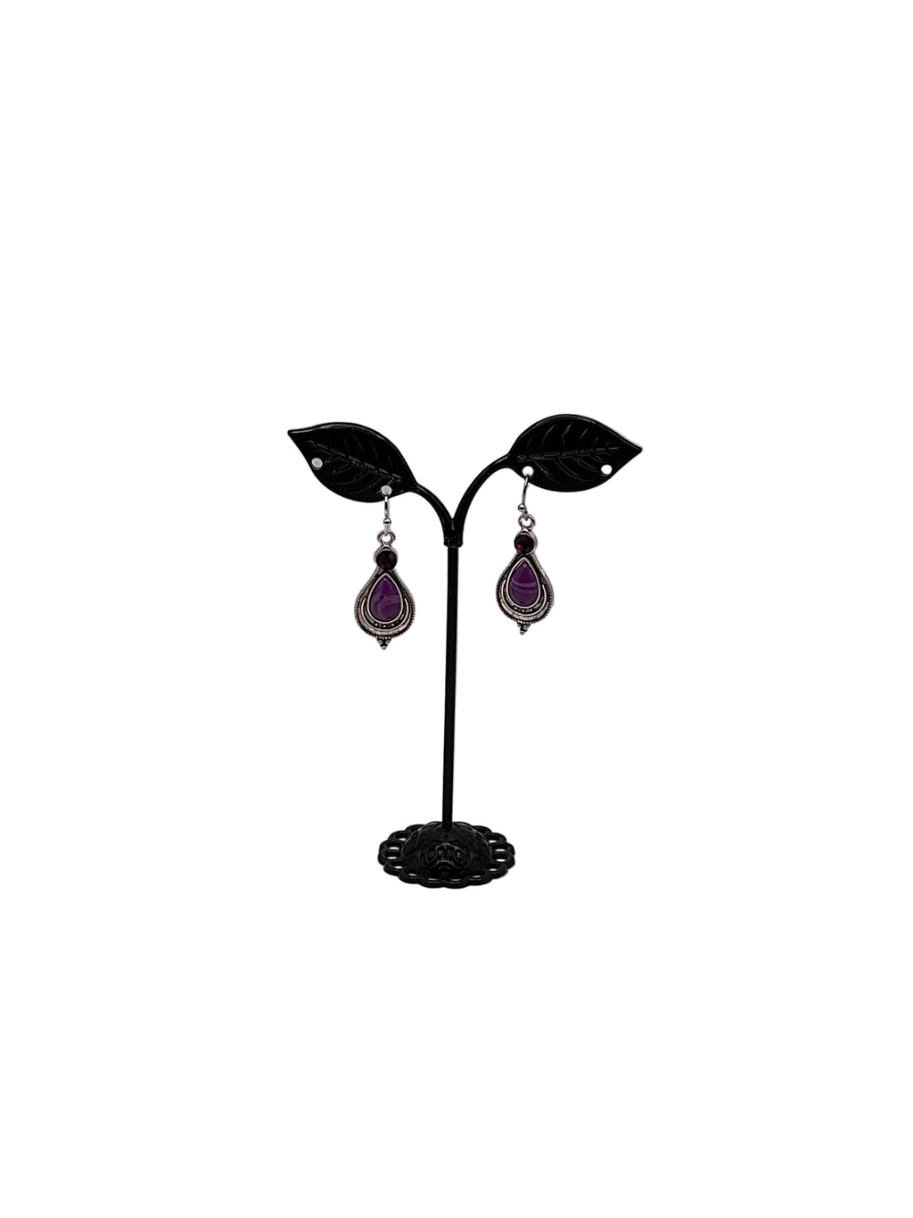 Purple Tear Drop Earrings