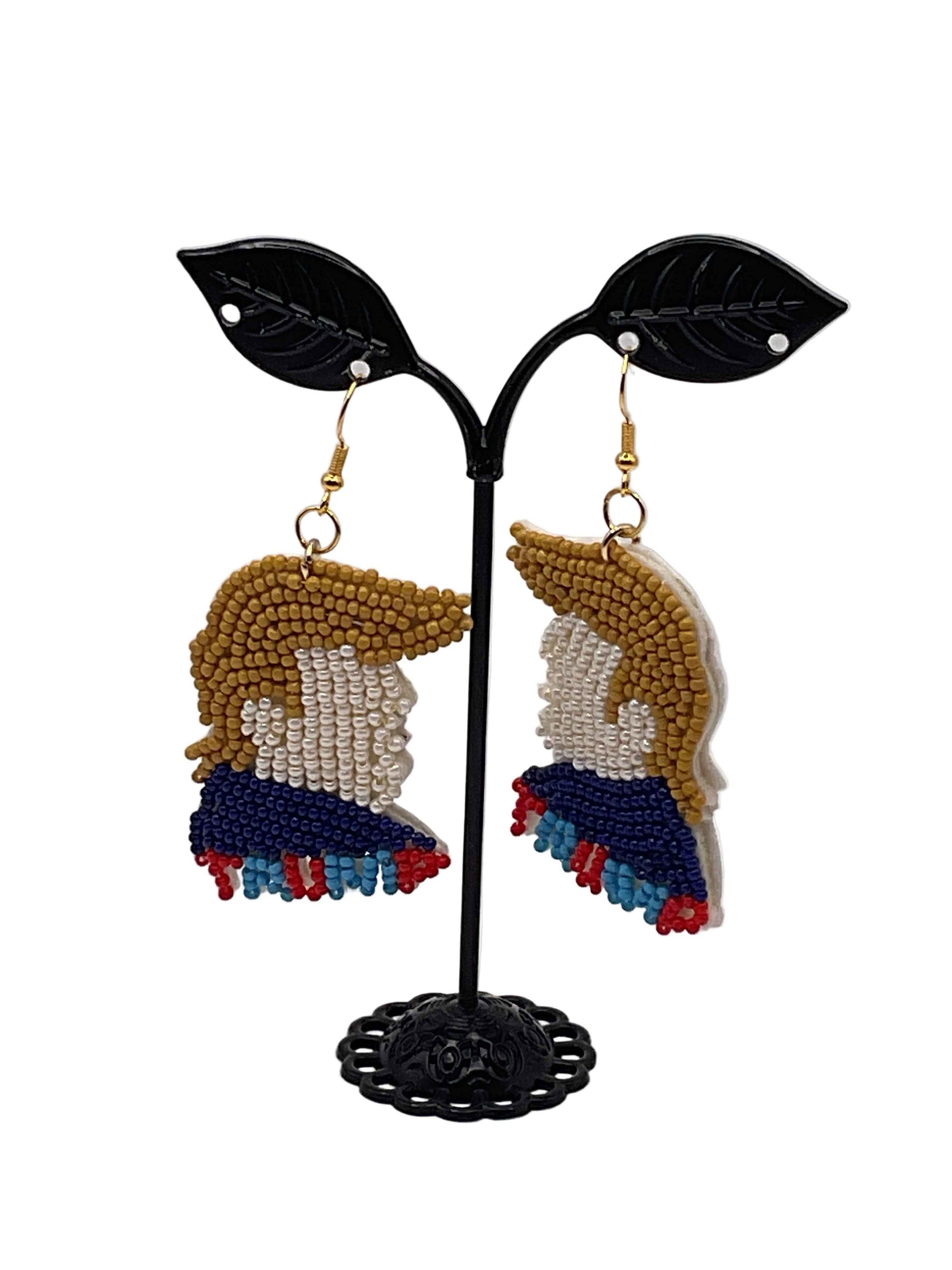 Trump beaded earrings