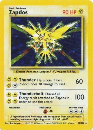 Zapdos (16/102) [Base Set Unlimited] Main image