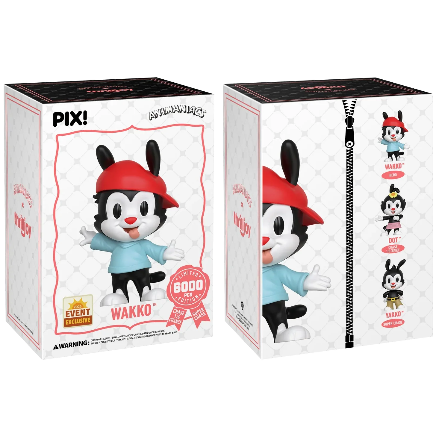 [Thrilljoy] [EXCLUSIVE] Animaniacs - Wakko LE6000 PIX Vinyl Figure (1 in 6 Chance at Chase) Main image