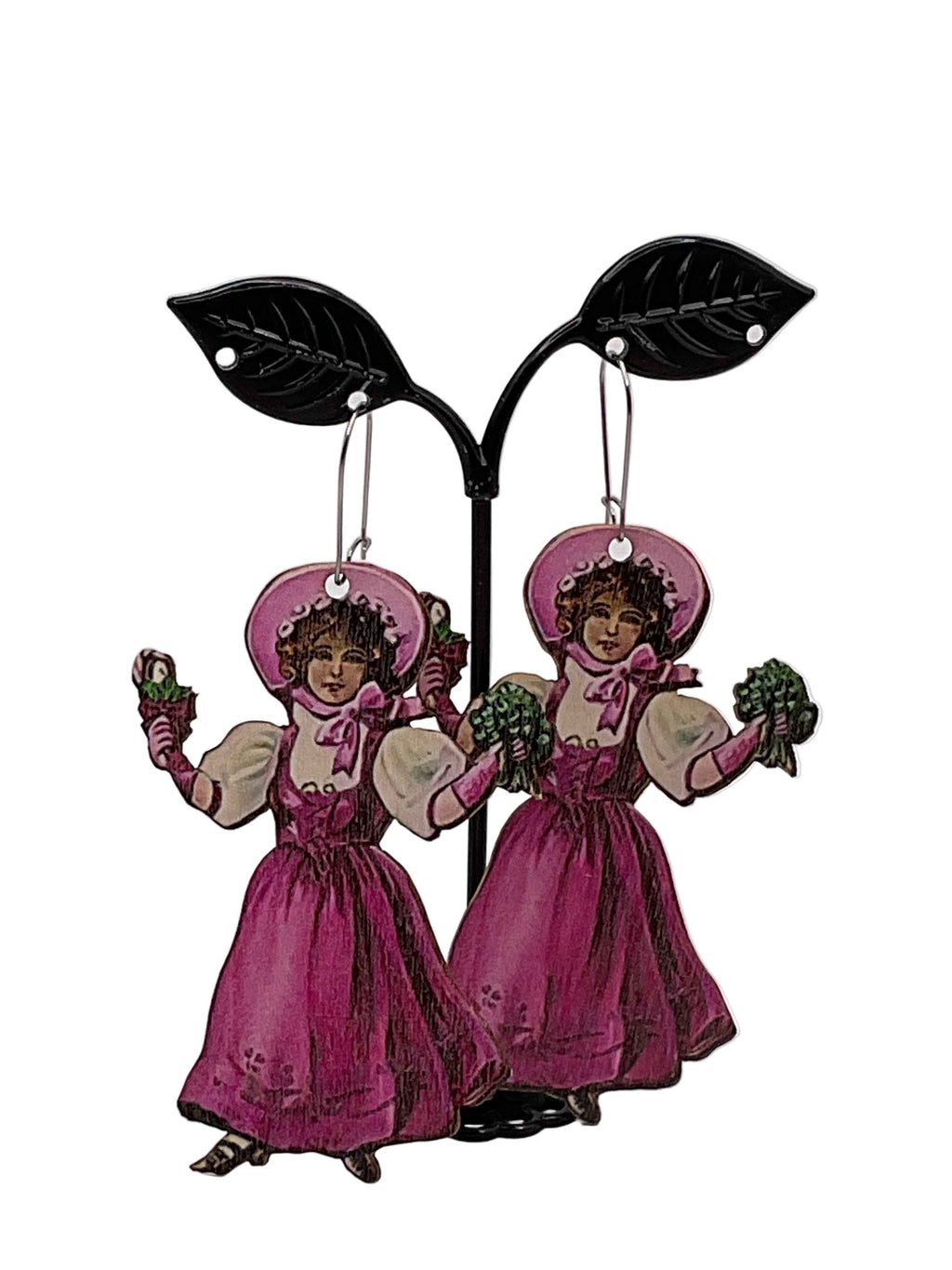 Lady in pink earrings