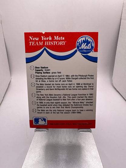 Fleer New York Mets Baseball Sticker Sports Card