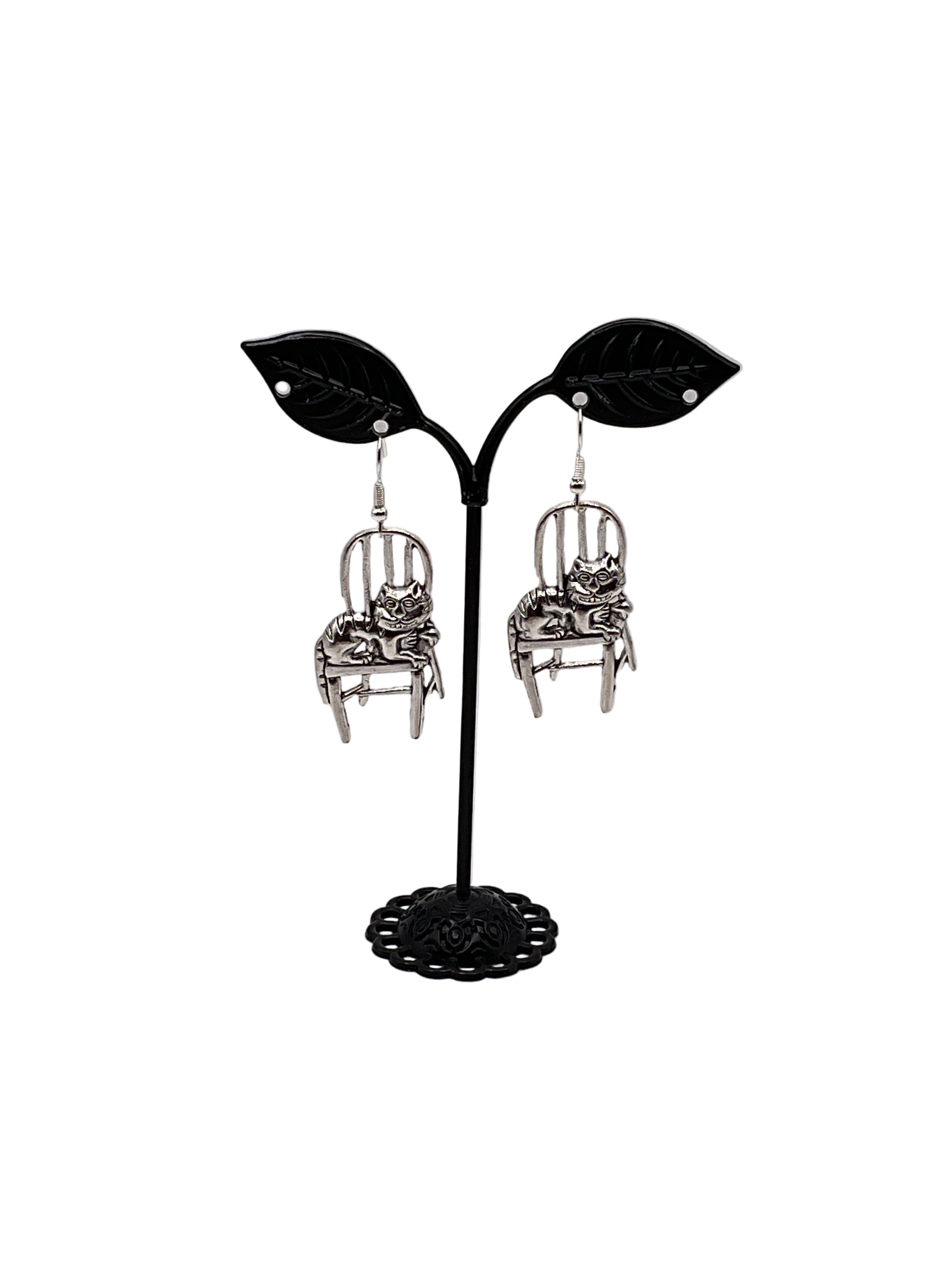 Cat in Chair Earrings