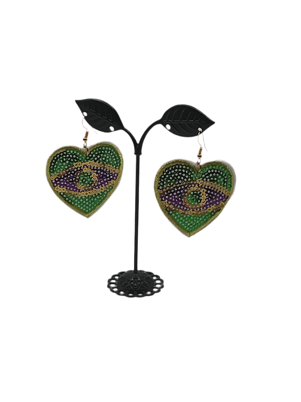 Sequin heart earrings