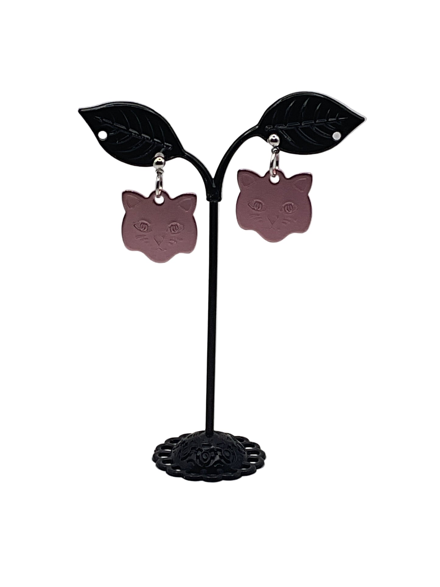 Cat Head Tag Earrings