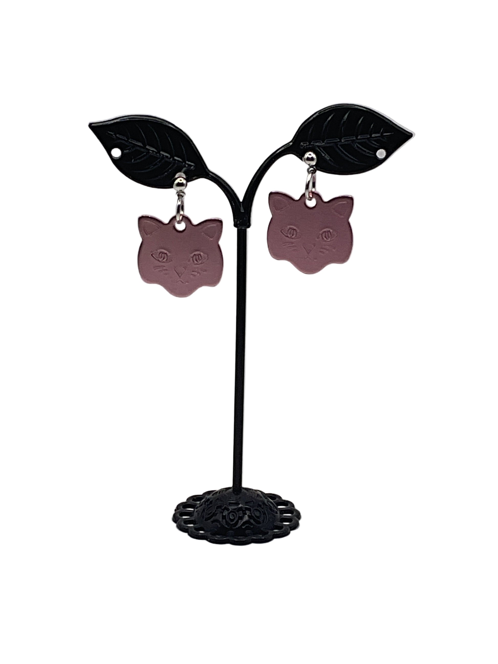 Cat Head Tag Earrings