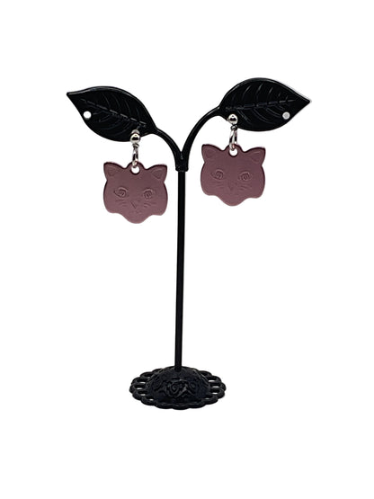 Cat Head Tag Earrings