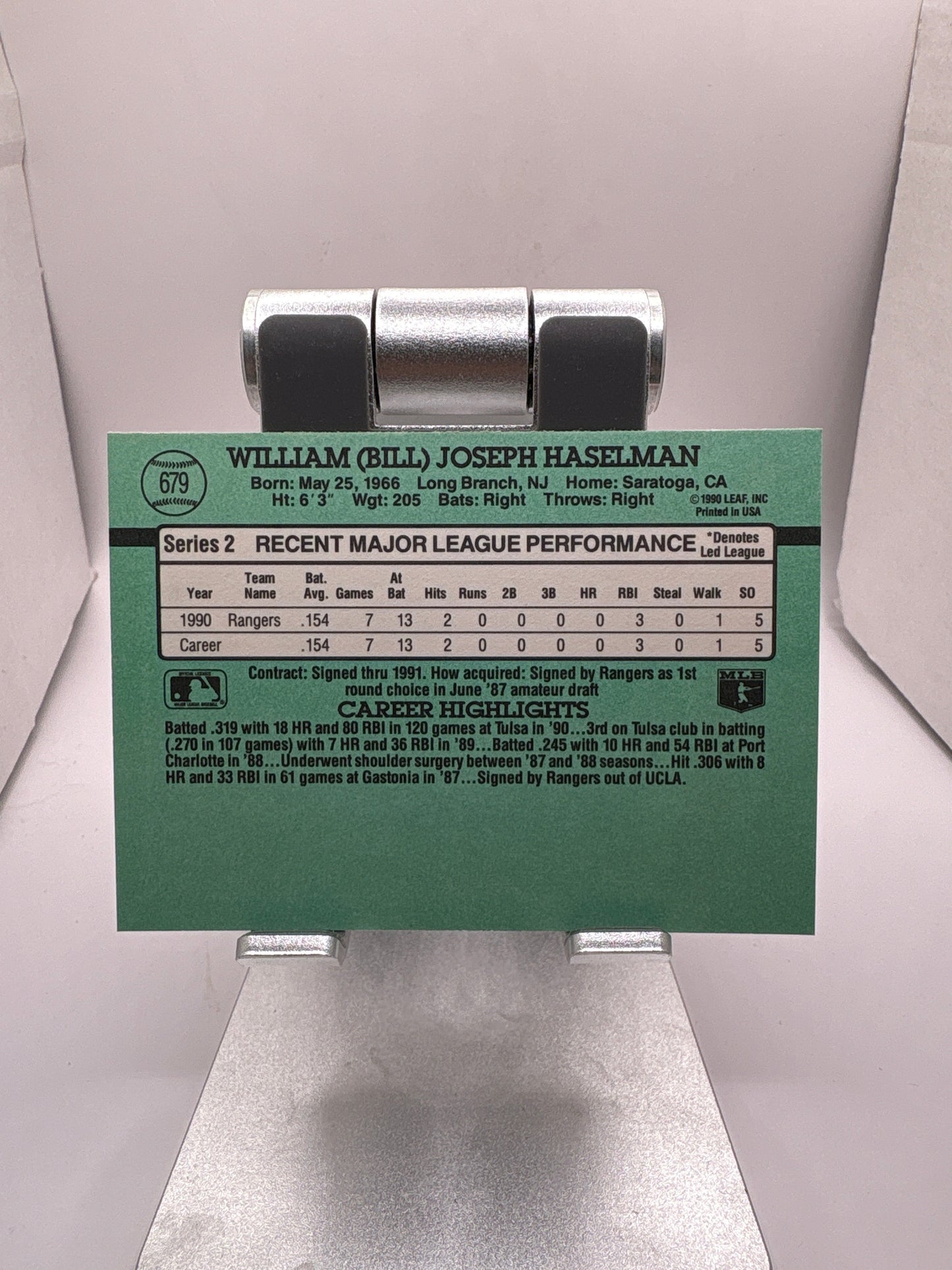 Donruss Bill Haselman Sports Card