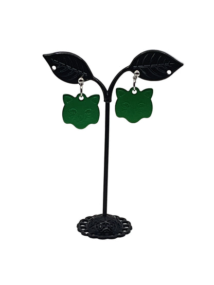 Cat Head Tag Earrings