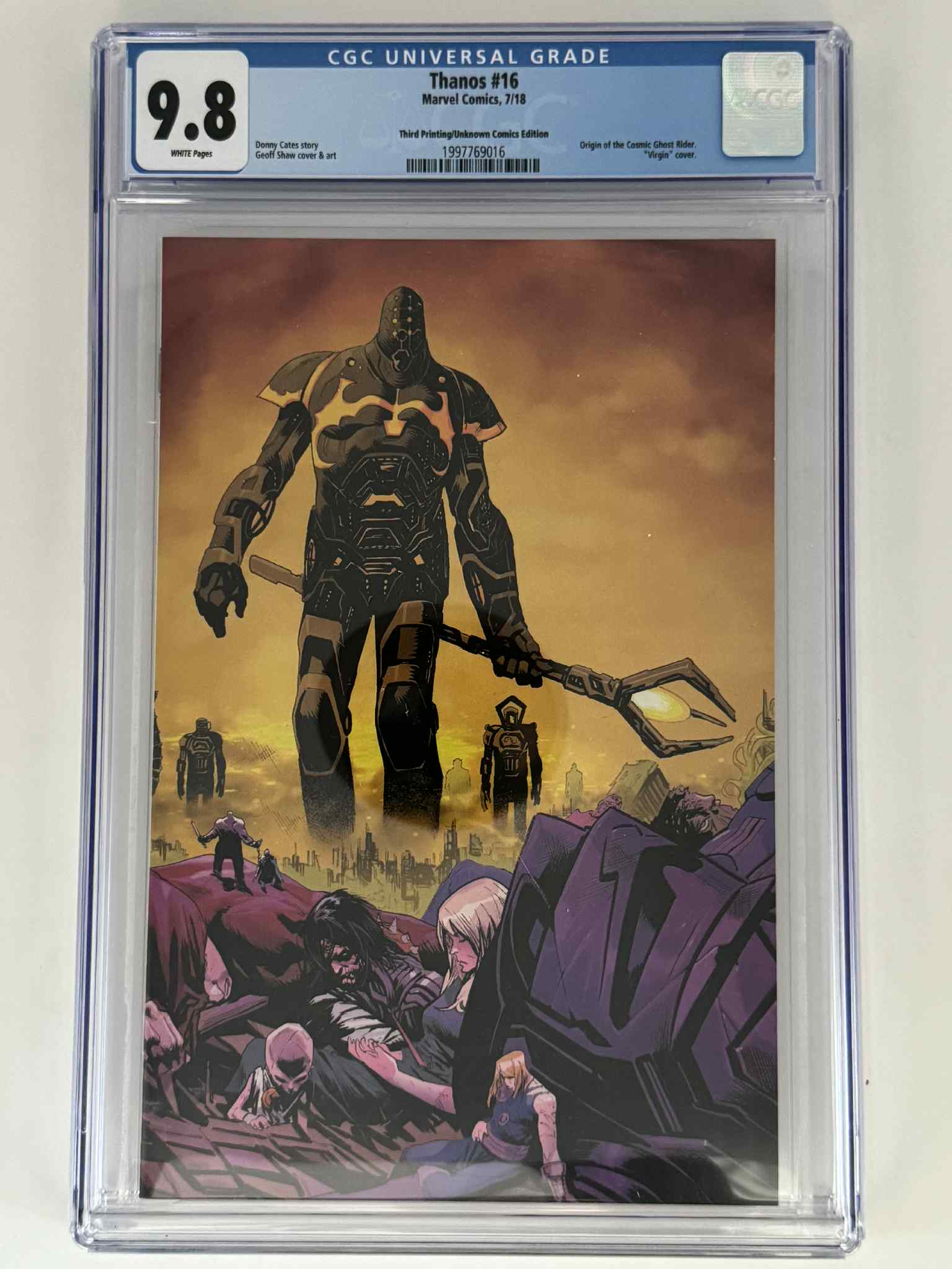 Thanos #14 CGC 9.8 Blue Label Geoff Shaw Exclusive Virgin Var Main image
