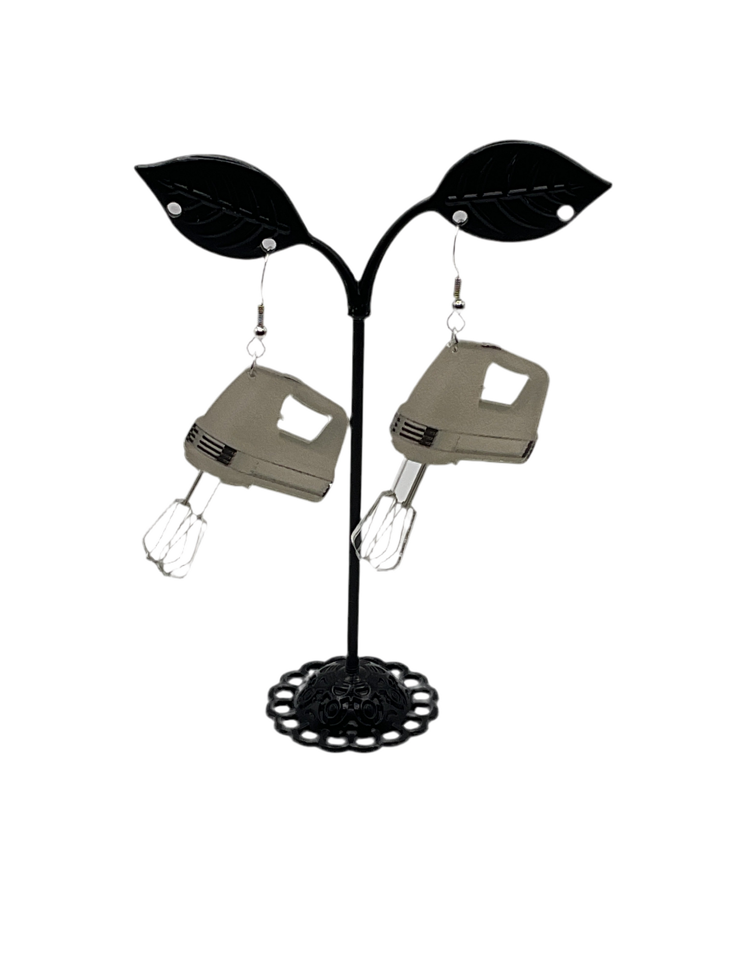 White mixer earrings