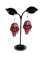 Ice Cream Cone Skull Earrings
