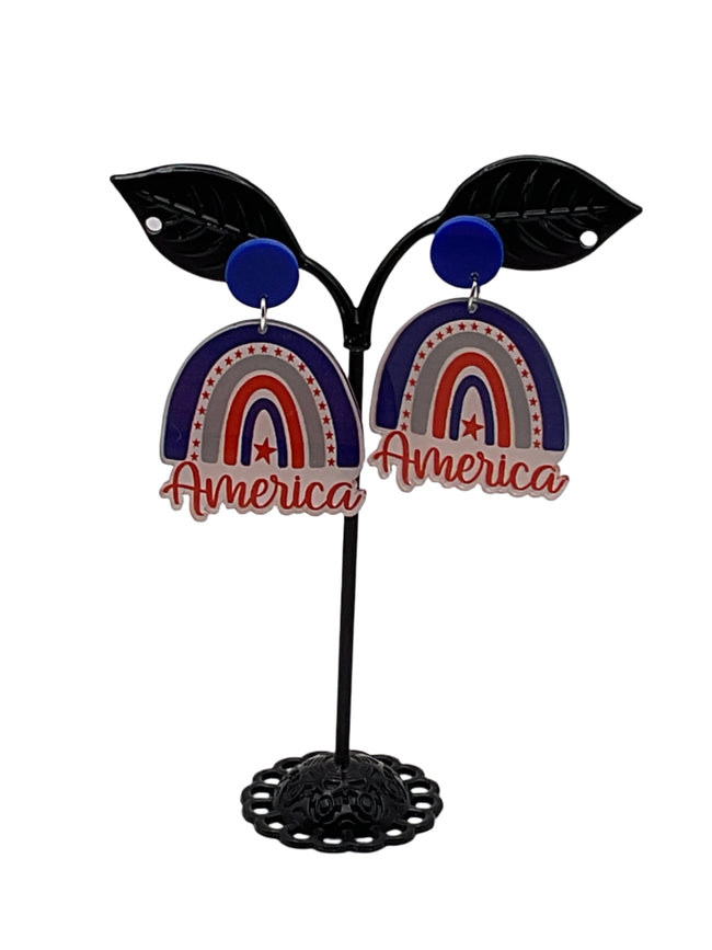America Rainbow Earrings Hover Image
