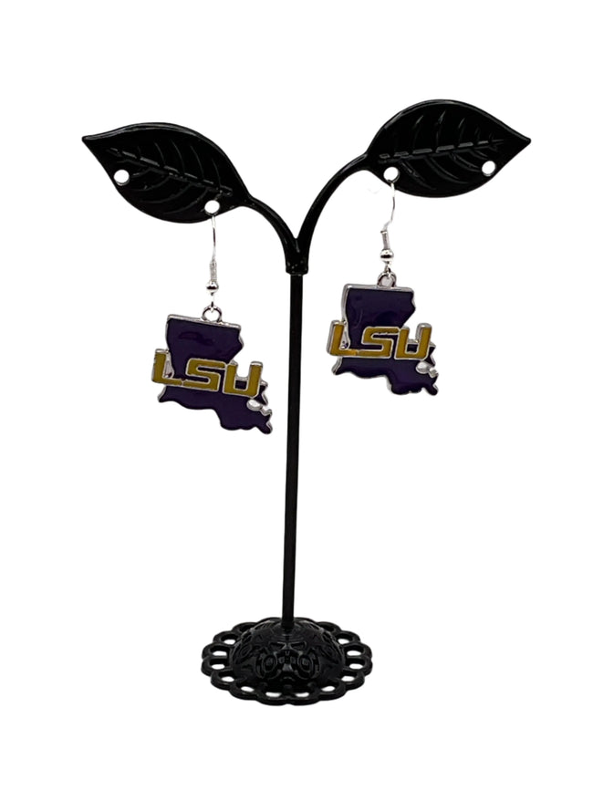 LSU football earrings Hover Image