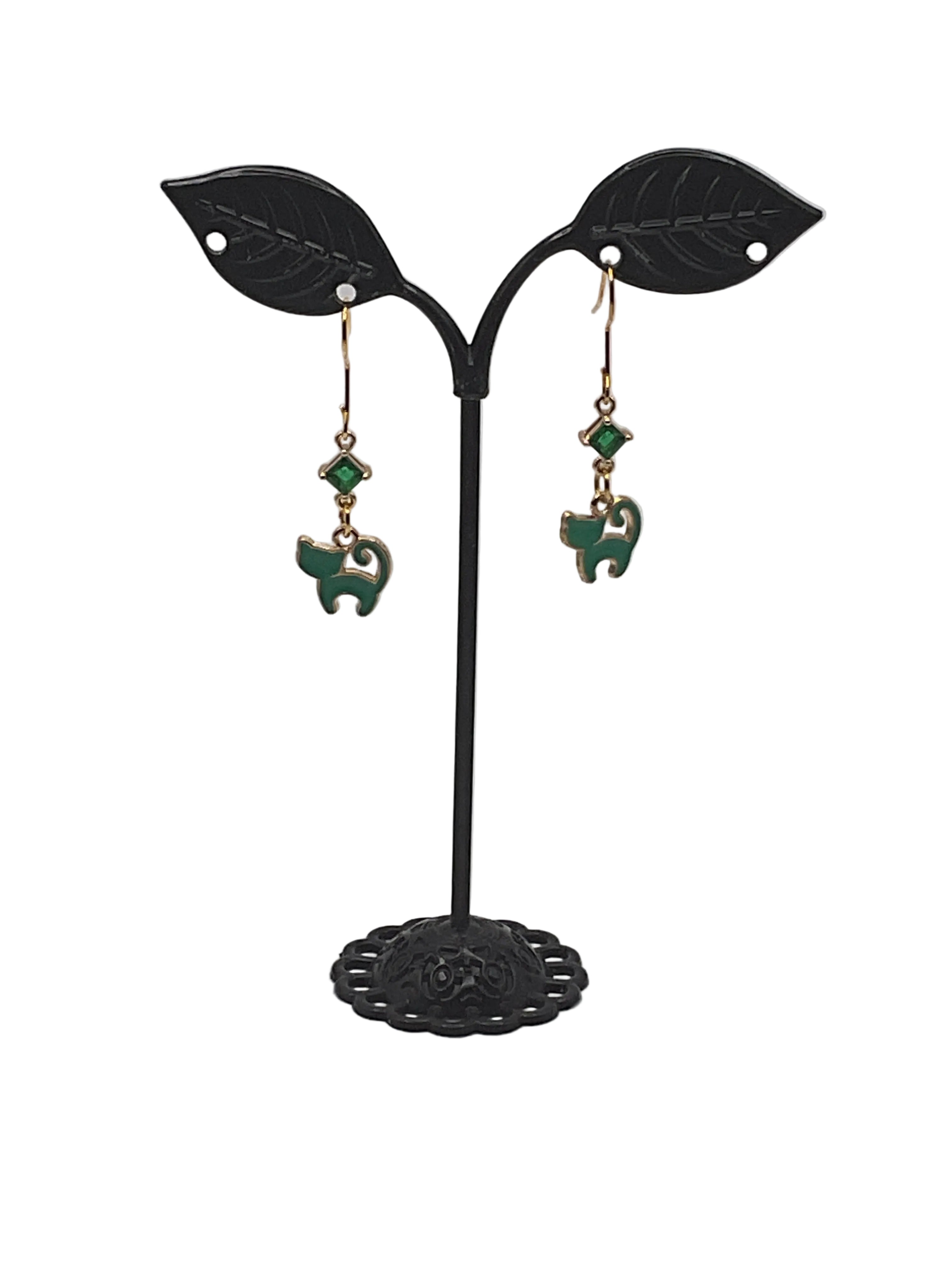 Kitties,Crosses and Crystal Earrings