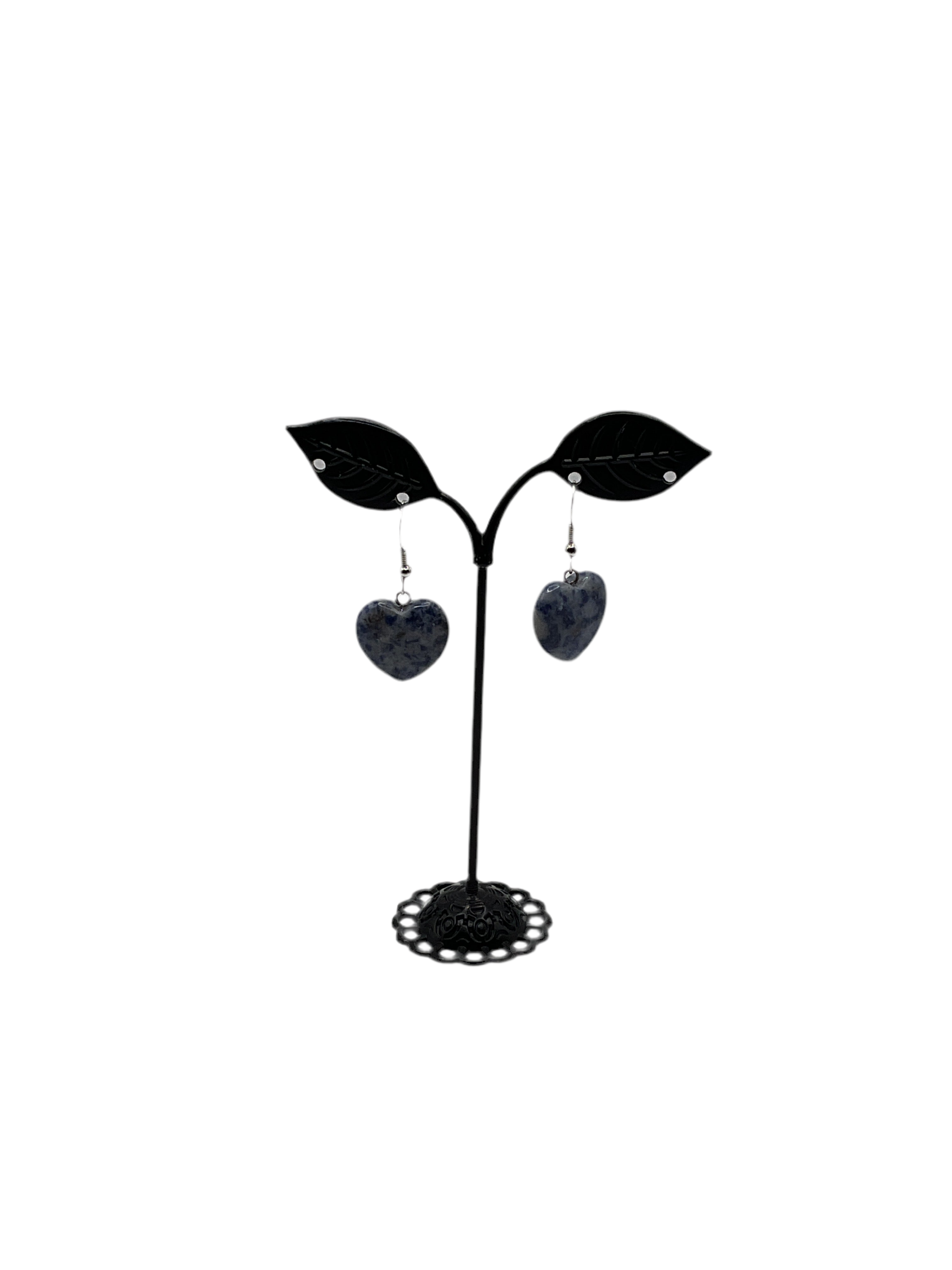 Blue Stone Heart Earrings