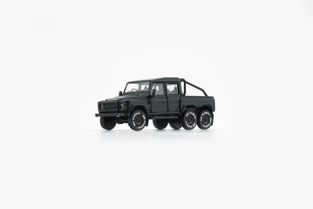 BM Creations 2016 Land Rover Defender 110 Pick Up 6x6 Off Road Matte Blk RHD 1:64 64B0339 - Collectors World Toys