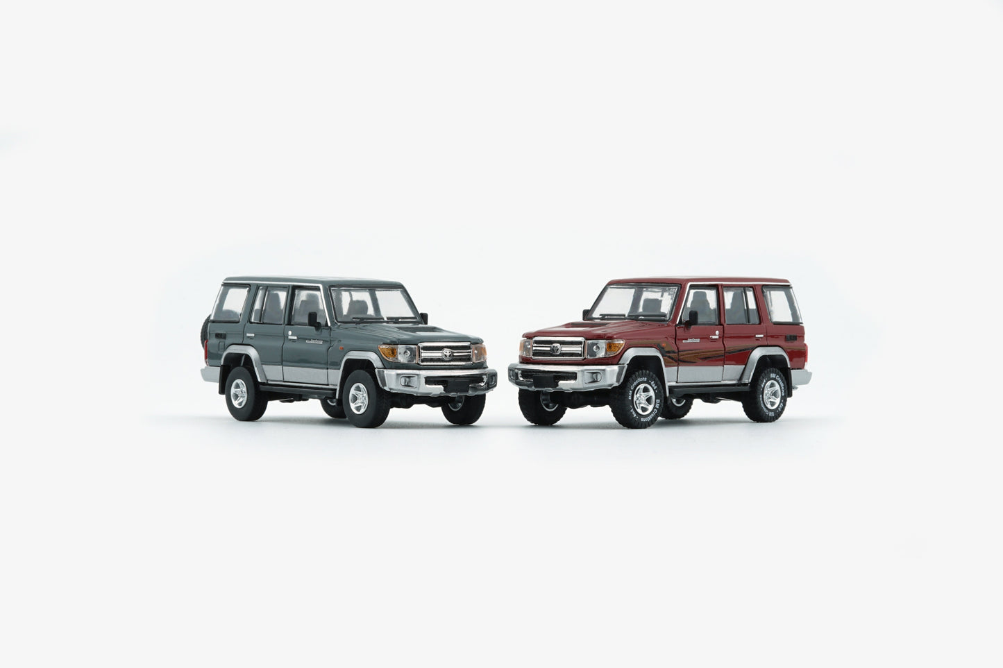 BM Creations Toyota Land Cruiser LC76 Dark Red / Dark Grey - RHD 1:64
