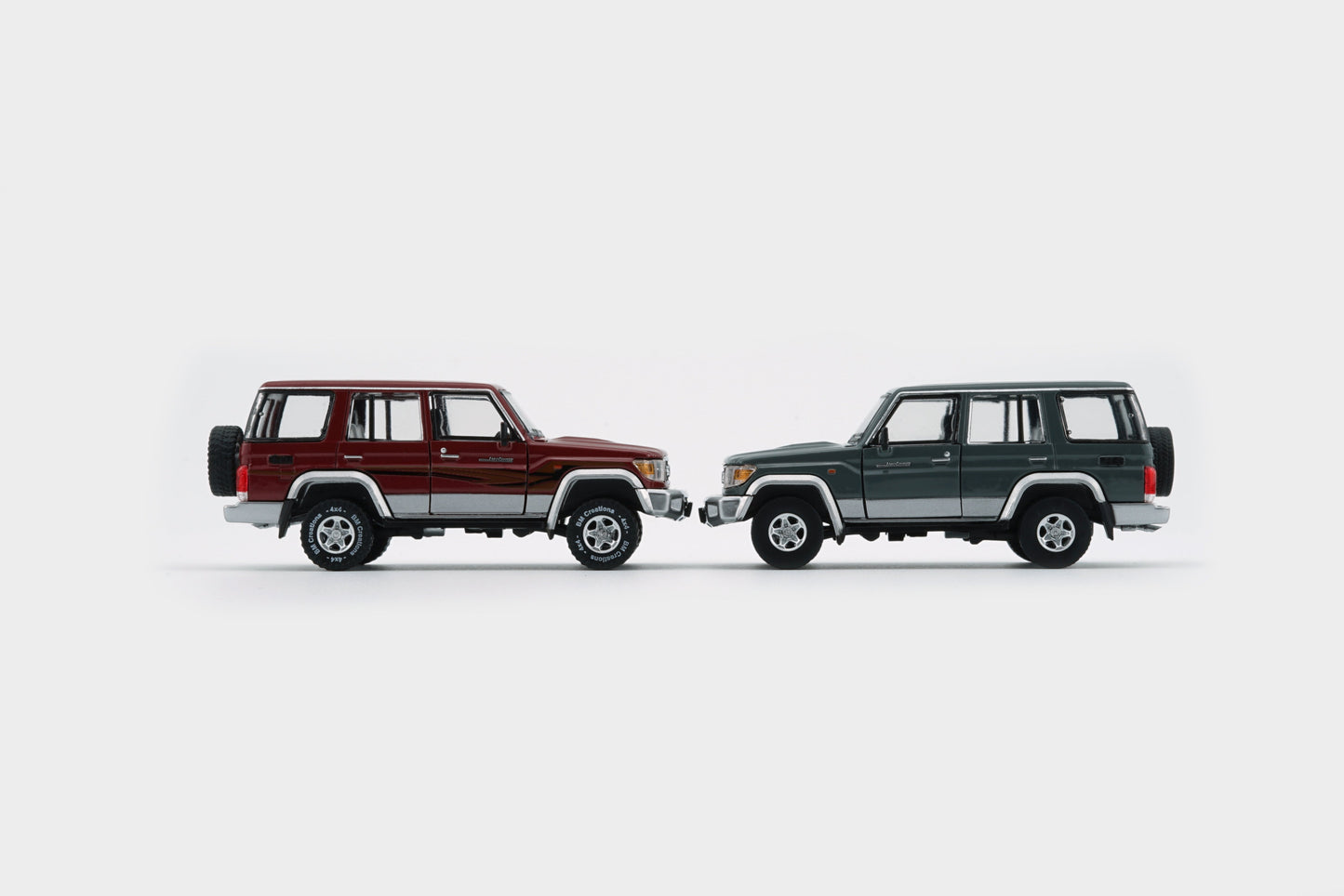 BM Creations Toyota Land Cruiser LC76 Dark Red / Dark Grey - RHD 1:64