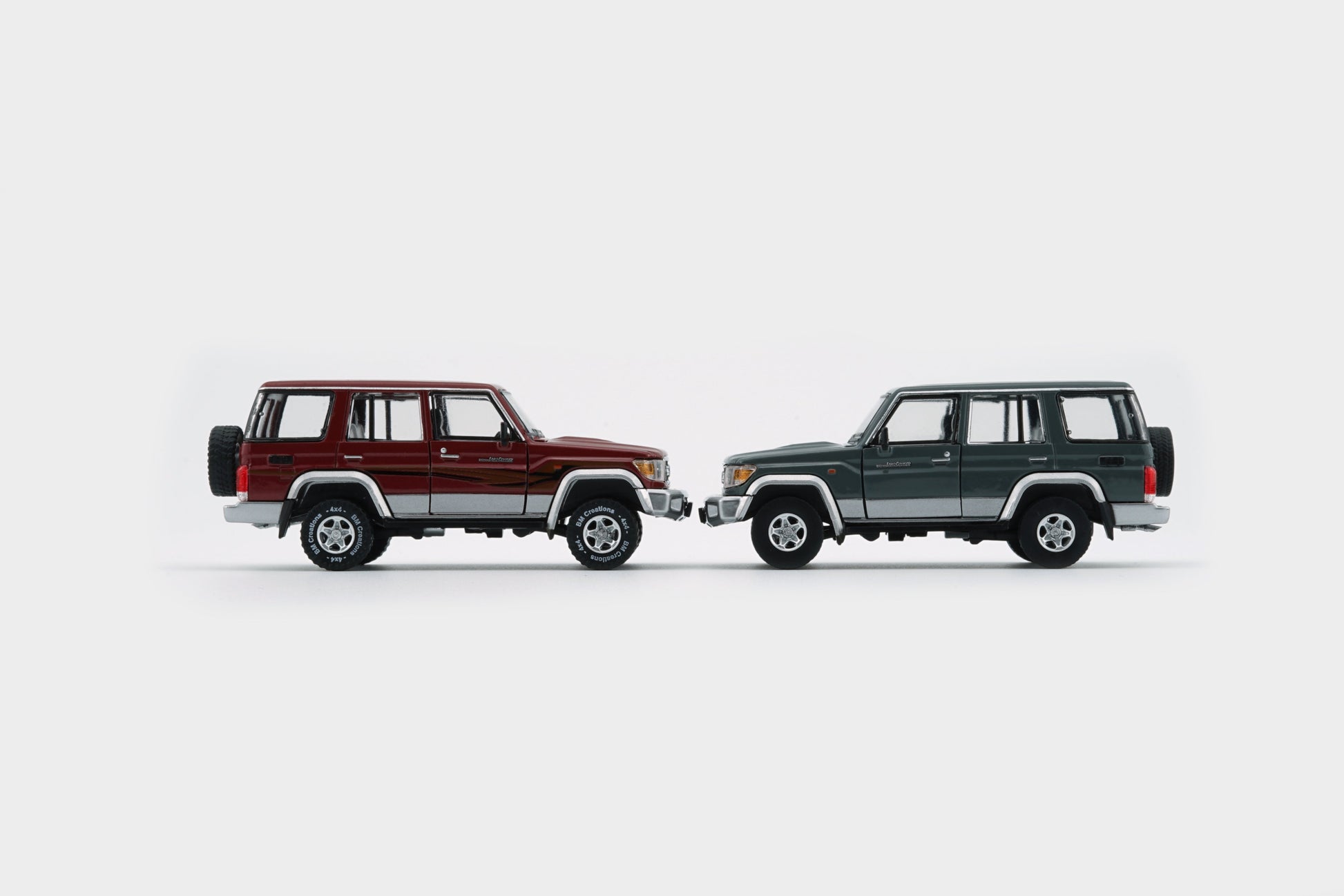 BM Creations Toyota Land Cruiser LC76 Dark Red / Dark Grey - RHD 1:64