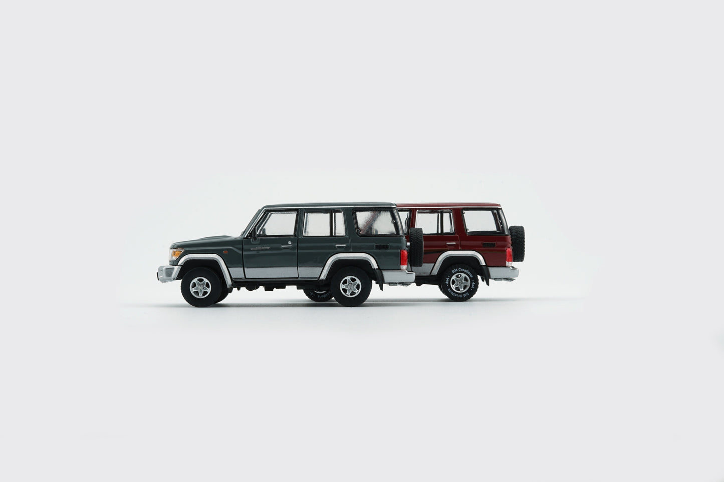 BM Creations Toyota Land Cruiser LC76 Dark Red / Dark Grey - RHD 1:64