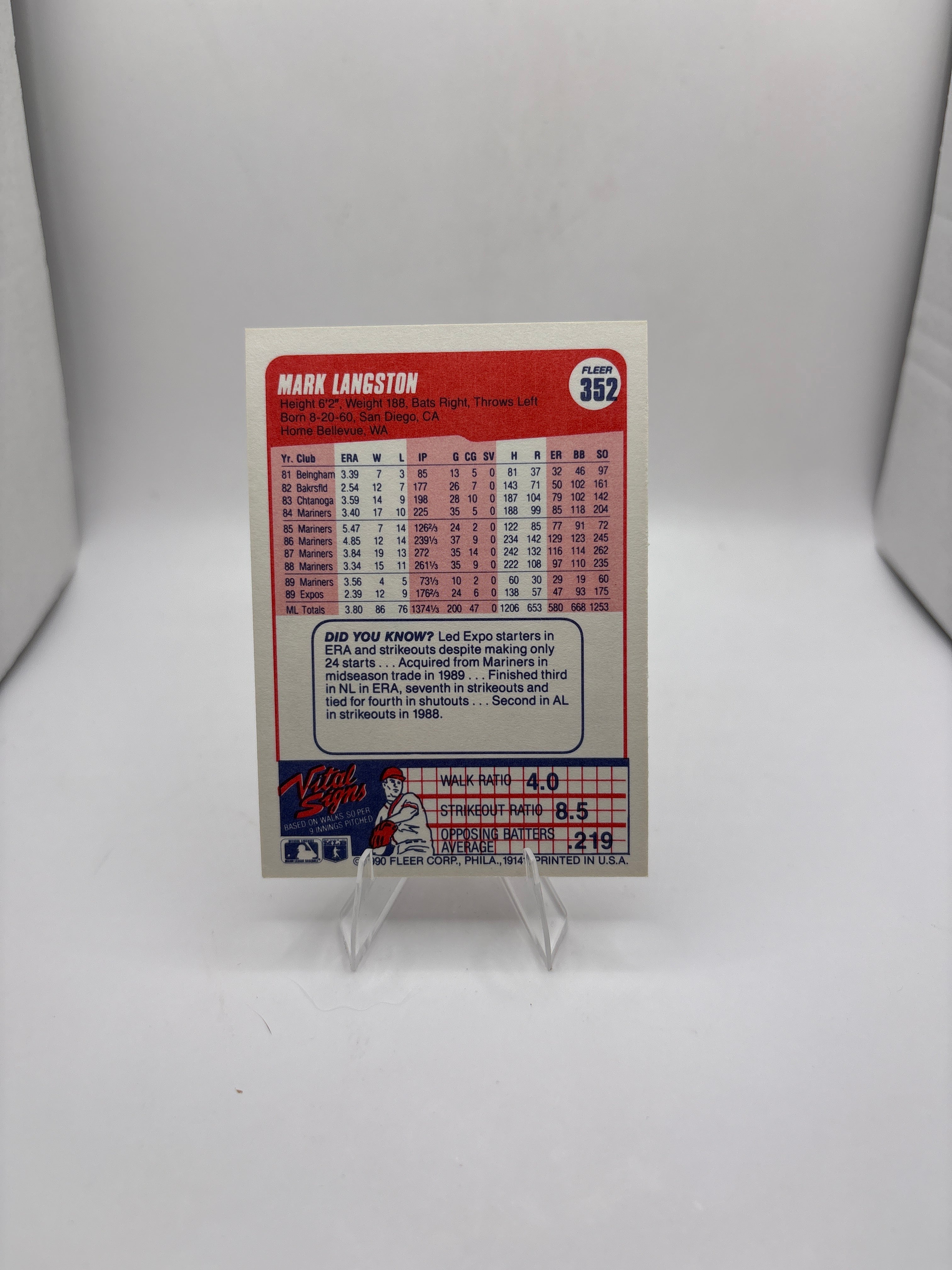 Fleer Mark Langston