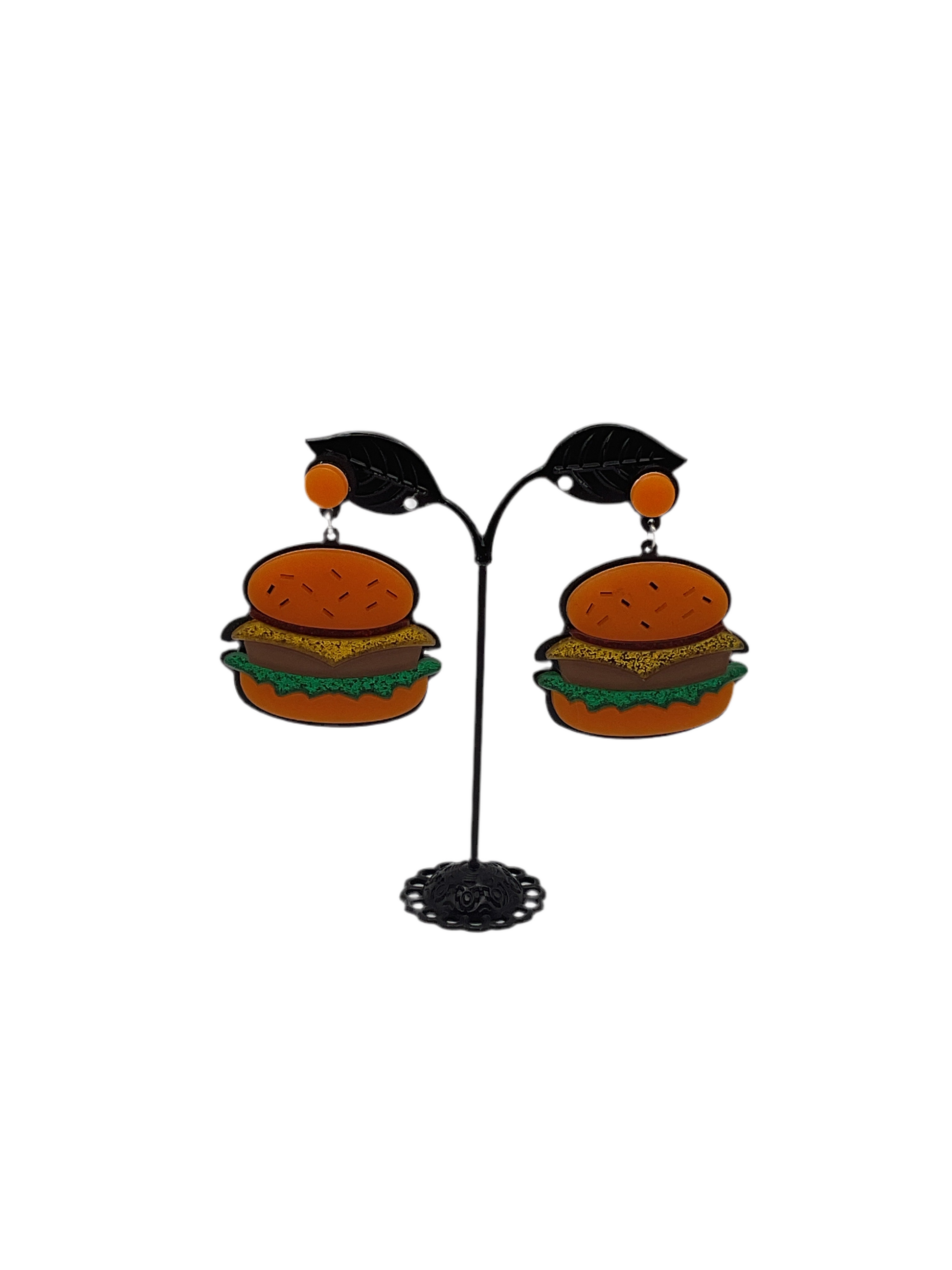 Cheese burger earrings