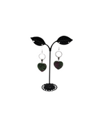 Green And Purple Heart Earrings