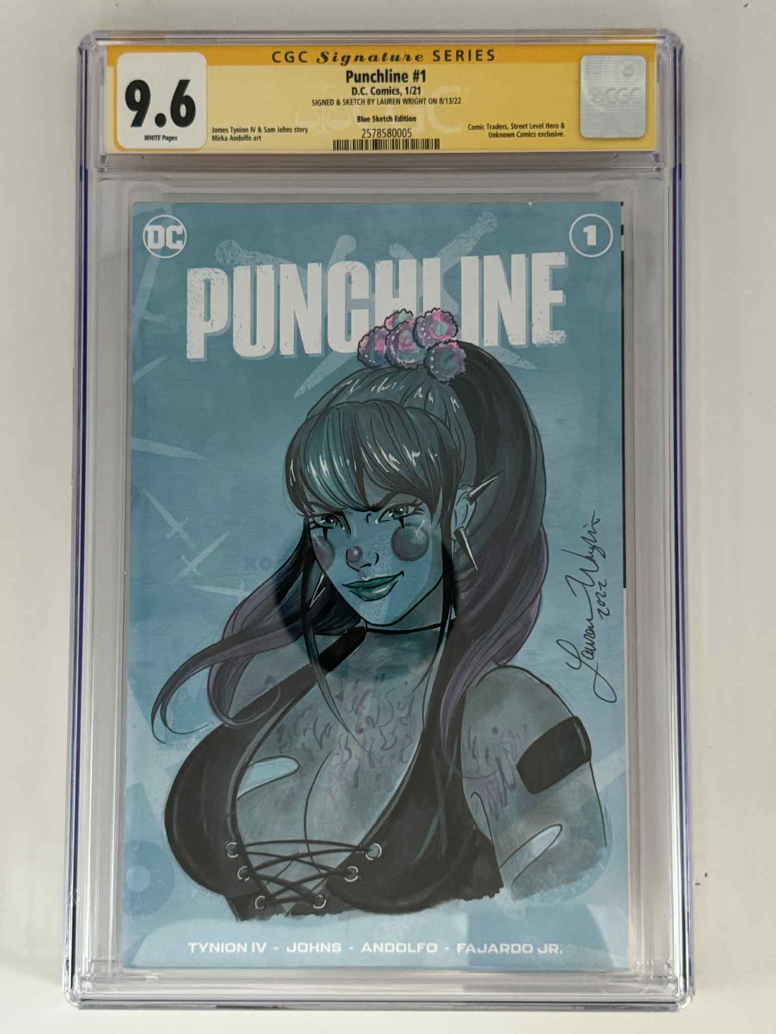 [Signed & Sketch by Lauren Wright] Punchline #1 CGC 9.6 Yellow Label Exclusive Sketch Var Main image