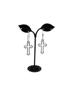Silver cross earrings