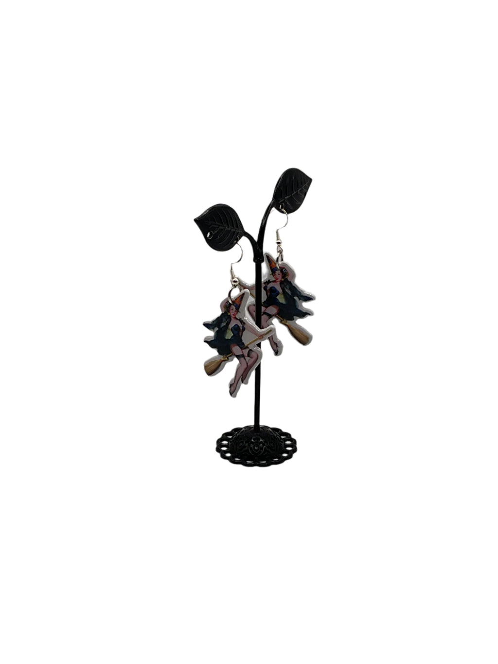 Witch on a broom Earrings