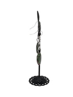 Green And Purple Heart Earrings