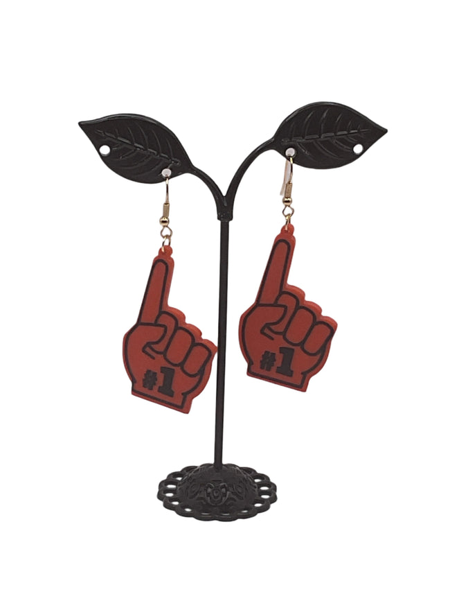 Number 1 Hand Earrings Hover Image