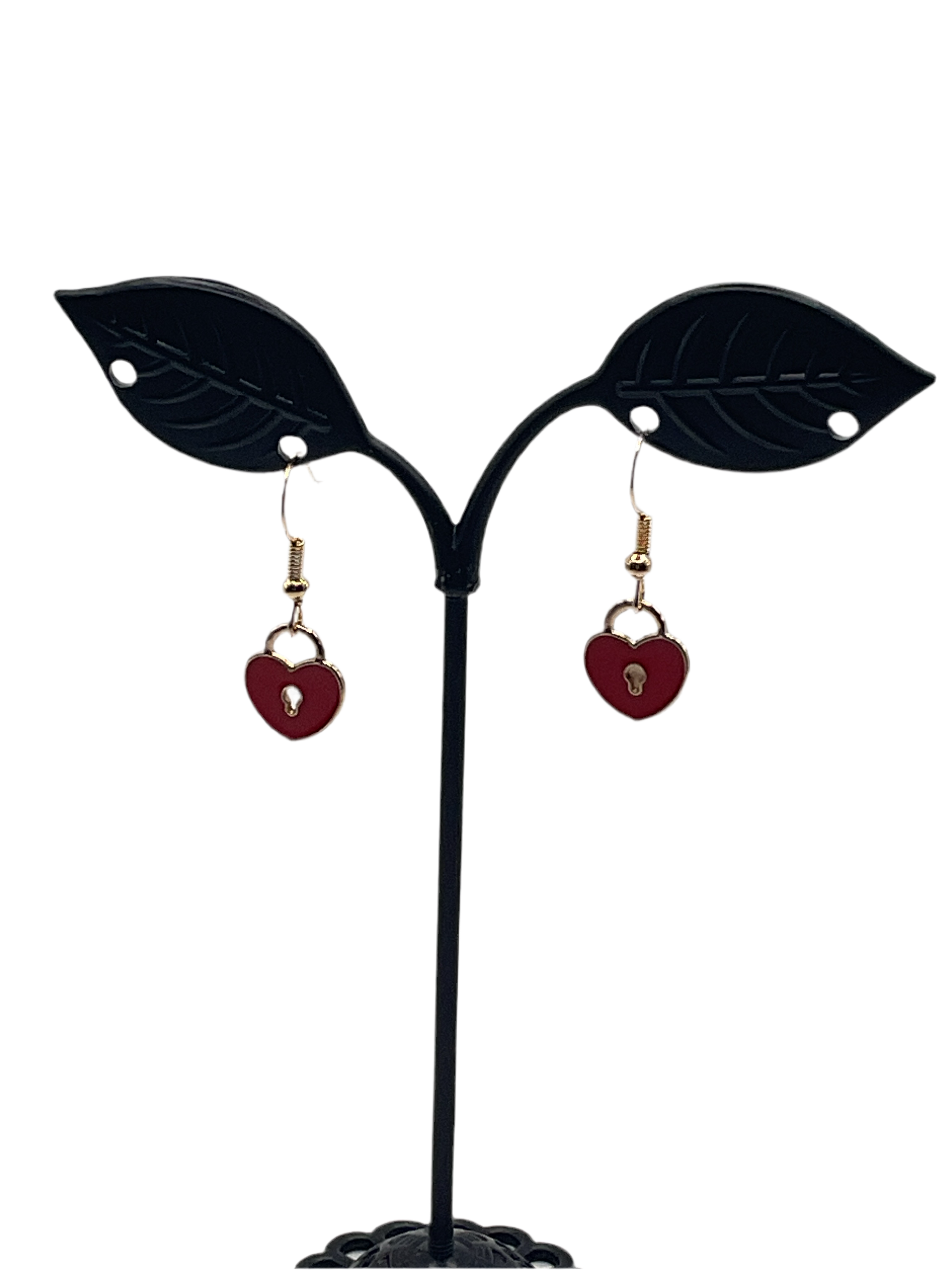 heart shaped lock earrings Main image