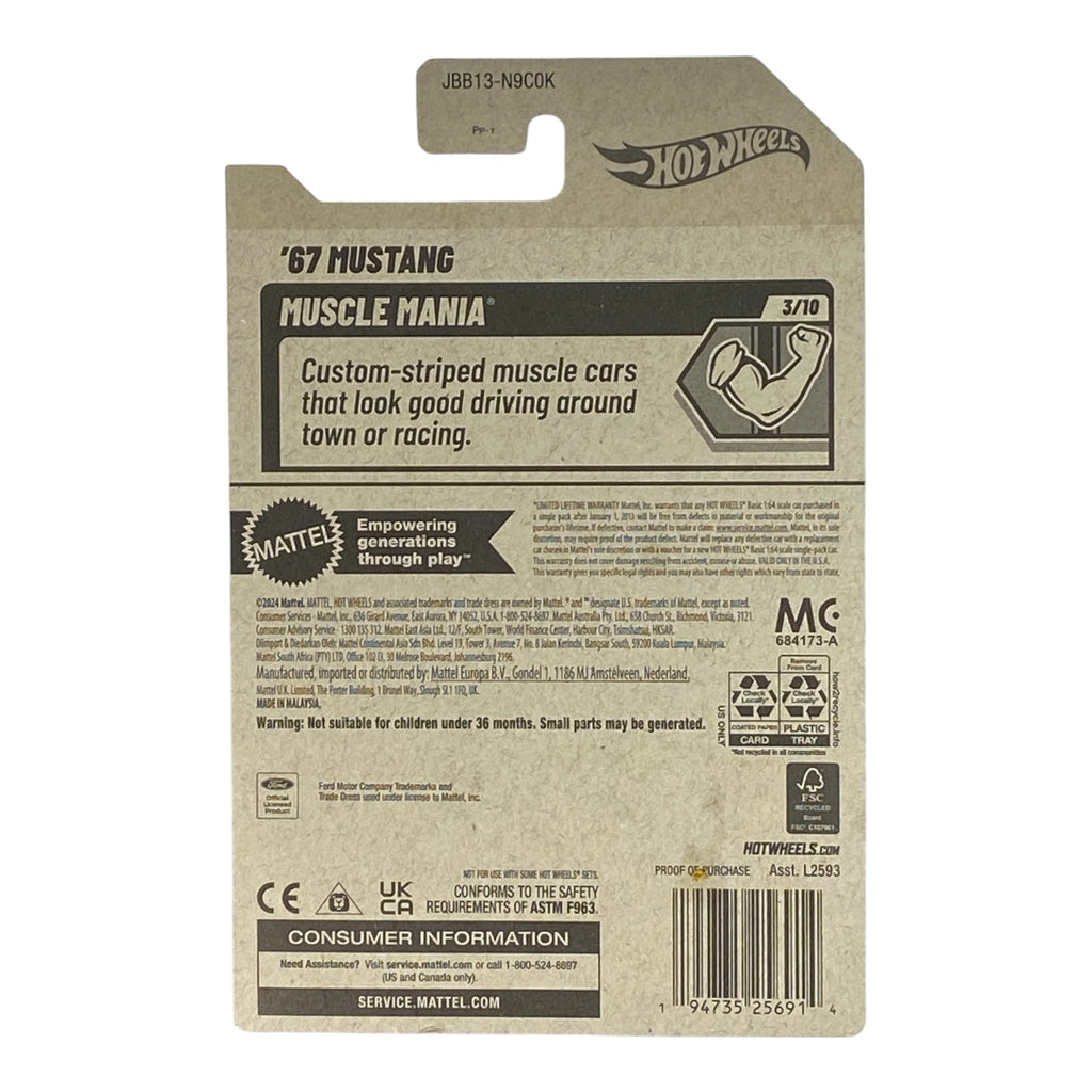 Hot Wheels '67 Mustang - Muscle Mania Series 3/10 - Collectors World Toys