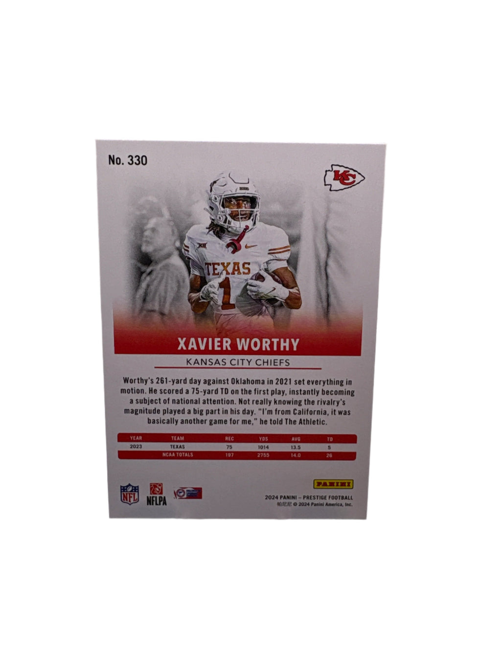Panini Prestige Xavier Worthy