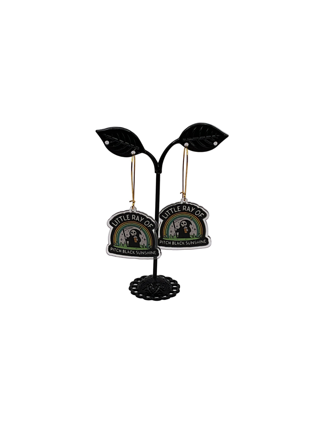 Little Ray of Pitch Black Sunshine Earrings