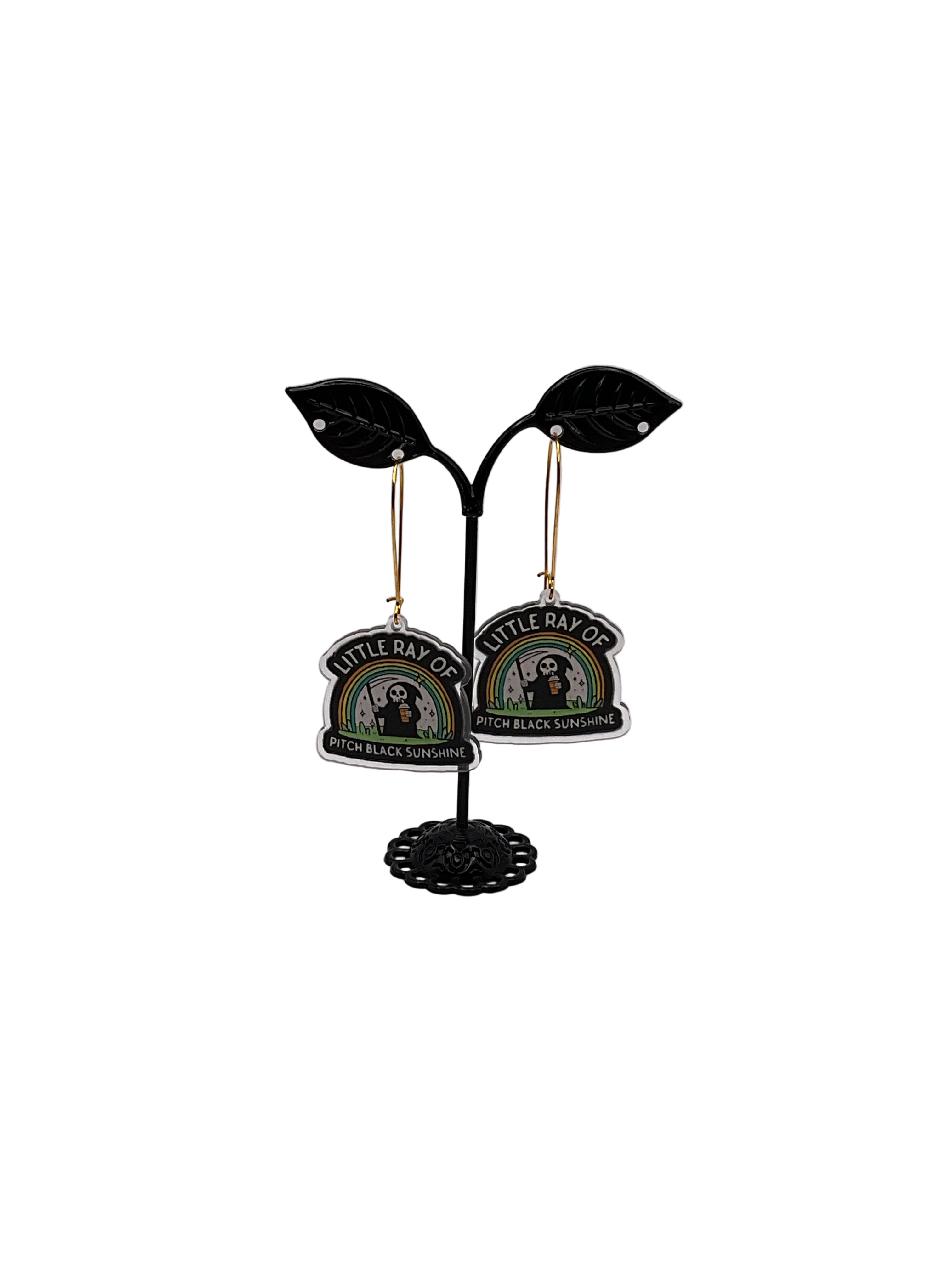 Little Ray of Pitch Black Sunshine Earrings