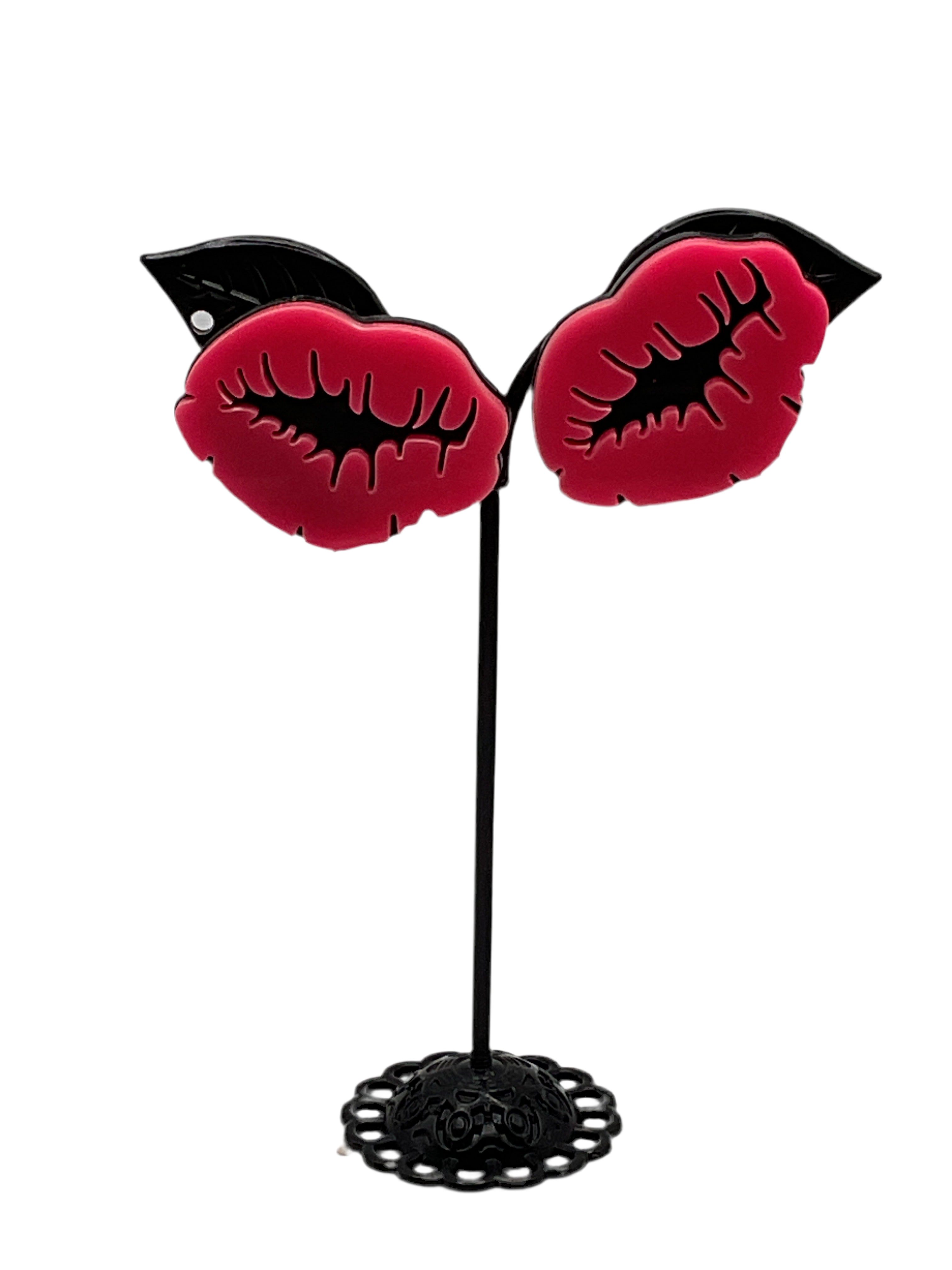 Hot Pink Lip Earrings