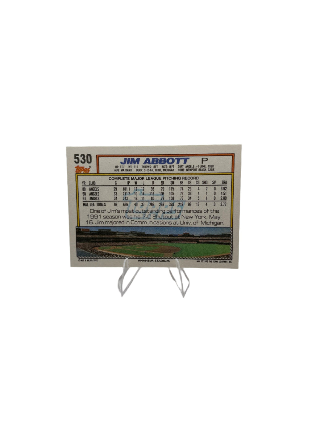 Topps Jim Abbott