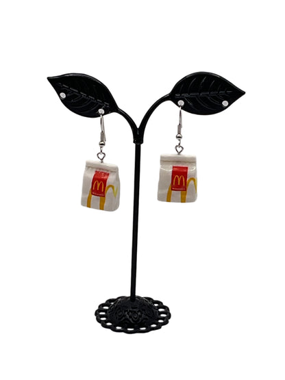 Fast Food Bag Earrings