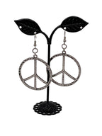 Silver peace sign earrings