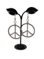 Silver peace sign earrings